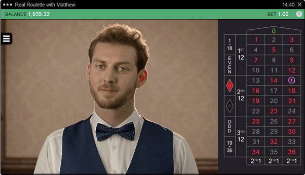 Real Roulette with Matthew preview live dealer